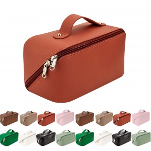 Large Capacity PU Leather Makeup Toiletry Bag