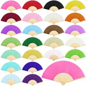 Custom Folding Bamboo Fabric Hand Fan