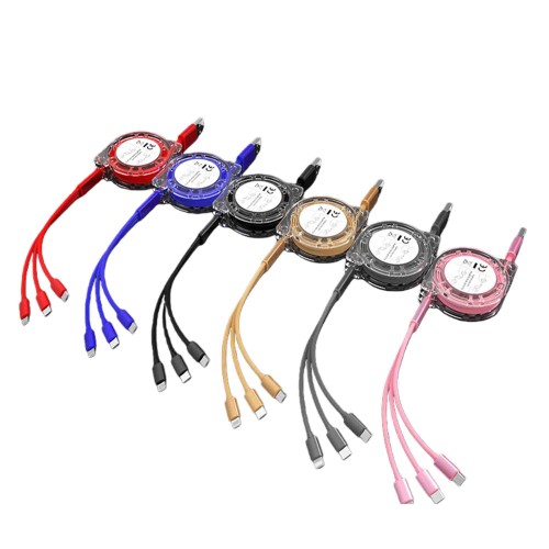 3 In 1 Retractable USB Charging Cord