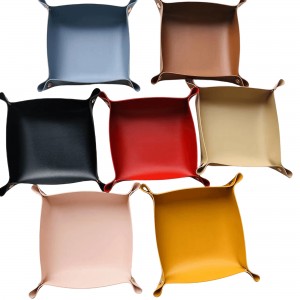 Desktop Pu Leather Organizer Storage Tray